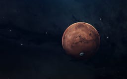 Planète du système solaire, Mars, dans l'espace foncé sans fin Image éducative Éléments de cette image meublés par la NASA photographie stock Planète du système solaire, Mars, dans l'espace foncé sans fin Image éducative Éléments de cette image meublés par la NASA photographie stock