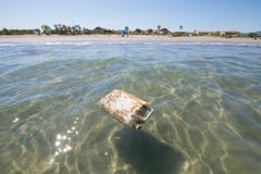 Plastic Deposit In Ocean Next To Beach Royalty Free Stock Photo Plastic Deposit In Ocean Next To Beach Royalty Free Stock Photo
