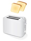 Plastic elektrische broodrooster met toost stock illustratie Plastic elektrische broodrooster met toost stock illustratie