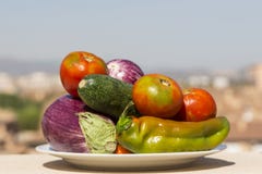Plat avec différents légumes crus images libres de droits Plat avec différents légumes crus images libres de droits