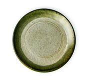 Plat en céramique vert, plat vide avec la texture de granit, vue d'en haut d'isolement sur le fond blanc avec le chemin de coupur photographie stock Plat en céramique vert, plat vide avec la texture de granit, vue d'en haut d'isolement sur le fond blanc avec le chemin de coupur photographie stock