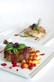 Plates Of Fine Dining Meal Royalty Free Stock Images Plates Of Fine Dining Meal Royalty Free Stock Images