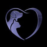 Platino del corazón del amor del perro y del gato stock de ilustración Platino del corazón del amor del perro y del gato stock de ilustración