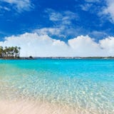Platja DE Alcudia strand in Mallorca Majorca royalty-vrije stock afbeelding Platja DE Alcudia strand in Mallorca Majorca royalty-vrije stock afbeelding