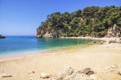 Playa arenosa hermosa en el área de Preveza Imagen de archivo libre de regalías Playa arenosa hermosa en el área de Preveza Imagen de archivo libre de regalías