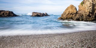 Playa de cristal, Fort Bragg California Imagen de archivo Playa de cristal, Fort Bragg California Imagen de archivo
