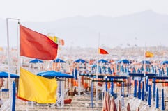 Playa de Viareggio, Italia, Toscana fotografía de archivo libre de regalías Playa de Viareggio, Italia, Toscana fotografía de archivo libre de regalías