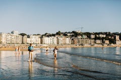 Playa De Ла Concha Пляж в Баскониях, Испании стоковые фотографии rf Playa De Ла Concha Пляж в Баскониях, Испании стоковые фотографии rf