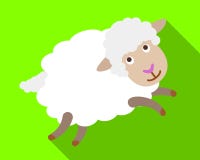 Playful sheep icon, flat style vector illustration Playful sheep icon, flat style vector illustration