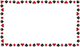 Playing cards border on white background