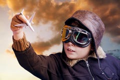 Playing To Be A Professional Pilot Royalty Free Stock Photo Playing To Be A Professional Pilot Royalty Free Stock Photo