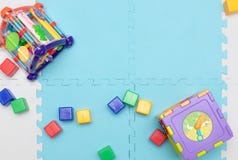 On the playmat. Toys for young children. educational toys. Early development royalty free stock photos On the playmat. Toys for young children. educational toys. Early development royalty free stock photos