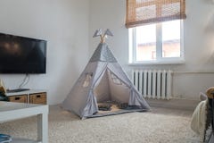 Playroom for kids with Teepee royalty free stock image Playroom for kids with Teepee royalty free stock image