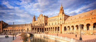 Plaza DE Espana Spanje vierkant in Sevilla Andalusia royalty-vrije stock fotografie Plaza DE Espana Spanje vierkant in Sevilla Andalusia royalty-vrije stock fotografie