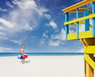 plażowy dziecko idzie Miami zdjęcia stock plażowy dziecko idzie Miami zdjęcia stock
