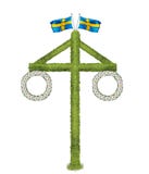 Plenos verões com uma celebração tradicional dos plenos verões do maypole na Suécia ilustração do vetor Plenos verões com uma celebração tradicional dos plenos verões do maypole na Suécia ilustração do vetor
