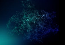 Plexus lines, dots and light beams with light points. Abstract technology, science and engineering background. Depth of field vector illustration Plexus lines, dots and light beams with light points. Abstract technology, science and engineering background. Depth of field vector illustration