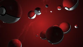 Plons van pokeball 3D animatie Heeft bezwaar spinnend stock illustratie Plons van pokeball 3D animatie Heeft bezwaar spinnend stock illustratie