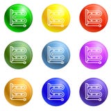 Plug heating pipe icons set vector stock illustration Plug heating pipe icons set vector stock illustration