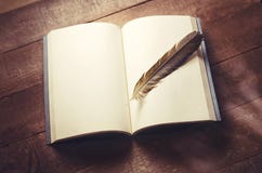 Pluma en un cuaderno Foto de archivo libre de regalías Pluma en un cuaderno Foto de archivo libre de regalías