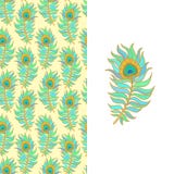 Plumas coloridas del pavo real Modelo inconsútil del vector Imagenes de archivo Plumas coloridas del pavo real Modelo inconsútil del vector Imagenes de archivo