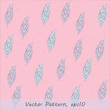 Plumas del vector en fondo inconsútil de los rosas bebés stock de ilustración Plumas del vector en fondo inconsútil de los rosas bebés stock de ilustración