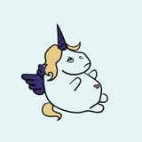 Plump pegasus with a sad look at life vector illustration Plump pegasus with a sad look at life vector illustration