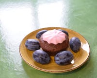 Plums cake on a plate royalty free stock photography Plums cake on a plate royalty free stock photography