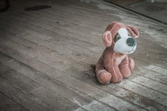 Plush Toy Dog Abandoned stock image Plush Toy Dog Abandoned stock image