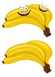 Plátano Manojos de frutas frescas del plátano aisladas en el fondo blanco, colección de ejemplos del vector Historieta divertida libre illustration Plátano Manojos de frutas frescas del plátano aisladas en el fondo blanco, colección de ejemplos del vector Historieta divertida libre illustration