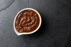 Poblano mexicano famoso tradicional del topo del chile del chocolate de la salsa de la salsa Topo de Puebla, México fotos de archivo libres de regalías Poblano mexicano famoso tradicional del topo del chile del chocolate de la salsa de la salsa Topo de Puebla, México fotos de archivo libres de regalías
