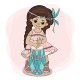 POCAHONTAS DRUM Indian Princess Hero Vector Illustration Set stock illustration POCAHONTAS DRUM Indian Princess Hero Vector Illustration Set stock illustration