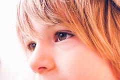Poco conexiones sensoriales al aire libre de la expresión seria de la cara del niño fotografía de archivo Poco conexiones sensoriales al aire libre de la expresión seria de la cara del niño fotografía de archivo