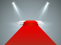 Podio iluminado La alfombra roja del piso al podio blanco, pone de relieve Premier de la película de Hollywood, forma de vida de stock de ilustración Podio iluminado La alfombra roja del piso al podio blanco, pone de relieve Premier de la película de Hollywood, forma de vida de stock de ilustración