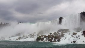 Podkowa spadki przy Niagara Spadają w jesieni na Chmurnym dniu obraz royalty free Podkowa spadki przy Niagara Spadają w jesieni na Chmurnym dniu obraz royalty free
