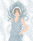 Podlotek dziewczyna: Retro partyjny zaproszenie projekt ilustracji Podlotek dziewczyna: Retro partyjny zaproszenie projekt ilustracji