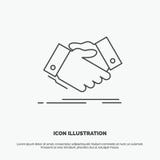 poign?e de main, secousse de main, serrant la main, accord, ic?ne d'affaires Ligne symbole gris de vecteur pour UI et UX, site We illustration stock poign?e de main, secousse de main, serrant la main, accord, ic?ne d'affaires Ligne symbole gris de vecteur pour UI et UX, site We illustration stock