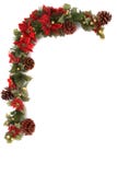 Poinsettia en de grens van de Kerstmisdecoratie Stock Foto Poinsettia en de grens van de Kerstmisdecoratie Stock Foto