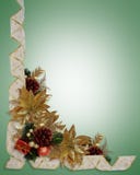 Poinsettias elegantes del oro de las cintas de la frontera de la Navidad stock de ilustración Poinsettias elegantes del oro de las cintas de la frontera de la Navidad stock de ilustración