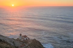 Point Reyes Lighthouse, Sunset. Point Reyes National Seashore, North California, USA royalty free stock photography Point Reyes Lighthouse, Sunset. Point Reyes National Seashore, North California, USA royalty free stock photography
