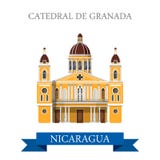 Points de repère plats d'attraction de vecteur de la cathédrale De Grenade Nicaragua illustration de vecteur Points de repère plats d'attraction de vecteur de la cathédrale De Grenade Nicaragua illustration de vecteur