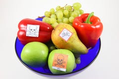 Poisoned fruits and vegetables Stock Images Poisoned fruits and vegetables Stock Images