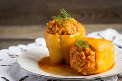 Poivre bourré avec de la viande et des légumes Photographie stock libre de droits Poivre bourré avec de la viande et des légumes Photographie stock libre de droits