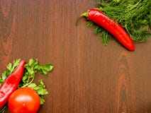 Poivrons de piment, aneth, persil, tomate Images libres de droits Poivrons de piment, aneth, persil, tomate Images libres de droits