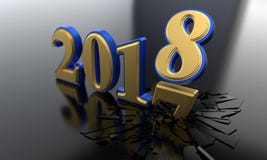 Pojęcie nowy rok 2018, 3d rendering ilustracja wektor Pojęcie nowy rok 2018, 3d rendering ilustracja wektor