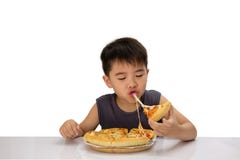 Pojke-pizza arkivbilder Pojke-pizza arkivbilder