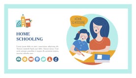 Pojęcie homeschooling również zwrócić corel ilustracji wektora Emblemat uczy kogoś dla dużych rodzin dom royalty ilustracja Pojęcie homeschooling również zwrócić corel ilustracji wektora Emblemat uczy kogoś dla dużych rodzin dom royalty ilustracja