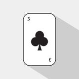 Poker card. THREE CLUB. white background to be easily separable. vector illustration Poker card. THREE CLUB. white background to be easily separable. vector illustration
