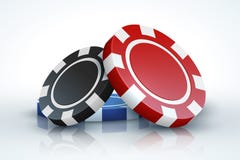 Poker chip. Casino gambling 3D realistic playing chips isolated on white, online casino game concept vector illustration Poker chip. Casino gambling 3D realistic playing chips isolated on white, online casino game concept vector illustration