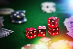 Poker Chips in casino gamble green table. royalty free stock photo Poker Chips in casino gamble green table. royalty free stock photo